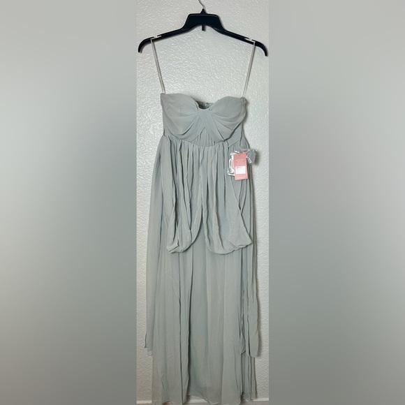 NWT Birdy Grey Grace Convertible Dress in Chiffon Dove Gray - Picture 4 of 6